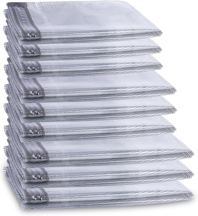 9-Pack Vacuum Storage Bags for Travel, Space Saver Compression Bags (No Pump Included)