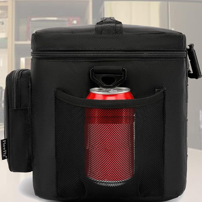 FlowFly Tactical Lunch Bag Large Insulated Lunch Box Cooler Tote for Men, Women with MOLLE/PALS Webbing (Black)