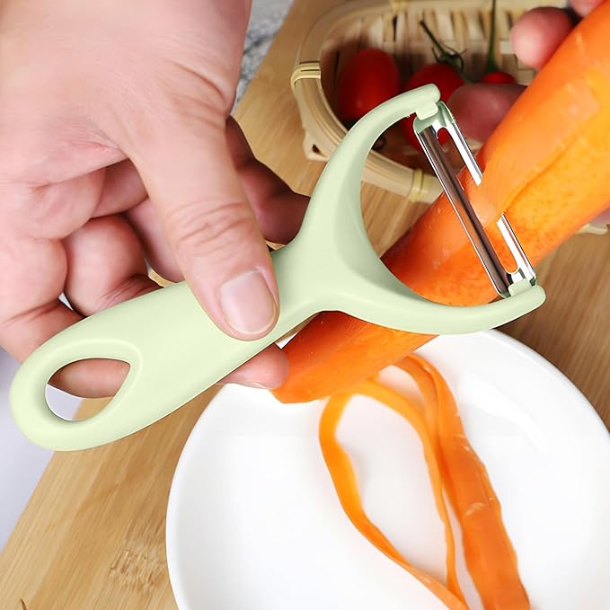 Apple Peeler:Pear Fruit Vegetable Peeler,Manual peeler for Peeling Apples, Pears, Cucumber;Garlic Carrot Potato Cheese Zester Grater, Essential Kitchen Tool(2-Pack) (light green)
