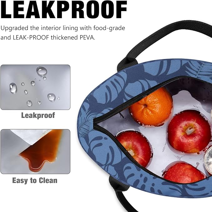 Aosbos Lunch Tote Bag, Insulated Lunch Box for Women, Leakproof Lunch Cooler Purse for Work, Plantain Leaf