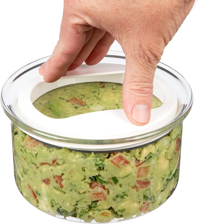 PREPWORKS Progressive International Fresh Guacamole ProKeeper Plastic Kitchen Storage Container with Air Tight Lid (White)