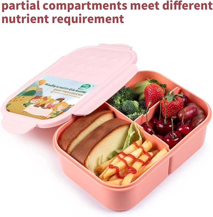MISS BIG® Bento Box,Bento Box Adult,Lunch Box,Leak Proof Lunch Containers,No BPAs and No Chemical Dyes Bento Lunch Box,Dishwasher and Microwave Safe Lunch Containers for Adults(1900ml Pink)