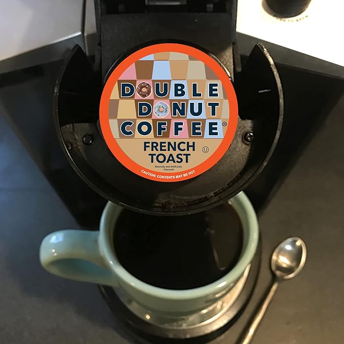 French Toast Flavored Coffee in Recyclable Single Serve Pods, French Toast Flavor for the Keurig K Cups Brewer, from Double Donuts, 24 Cups