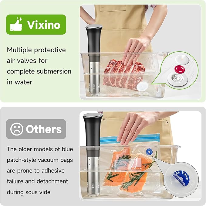 Vacuum Sealer Bags, 40 Reusable Vacuum Sealer Bags for Food, BPA-Free, Meal Prep and Sous Vide Cooking,Works for Handheld Sealer and Vac Sealer Machine with External Vacuum Systems