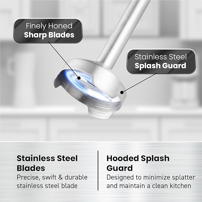 Elite Gourmet EHB1300 Cordless, Rechargeable Hand Blender, Variable Speed Blending with One-Touch Power Button, Stainless Steel Blades, Portable, Easy Control Stick Mixer, Baby Food, Charcoal Grey