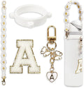 Cute Letter Charm Set Compatible with Owala Water Bottle 24 oz, 32 oz, 40 oz, Owala Kids, Owala Coffee Tumbler, Owala FreeSip – Includes Handle Strap, for Owala Accessories & Stanley Cup Accessories