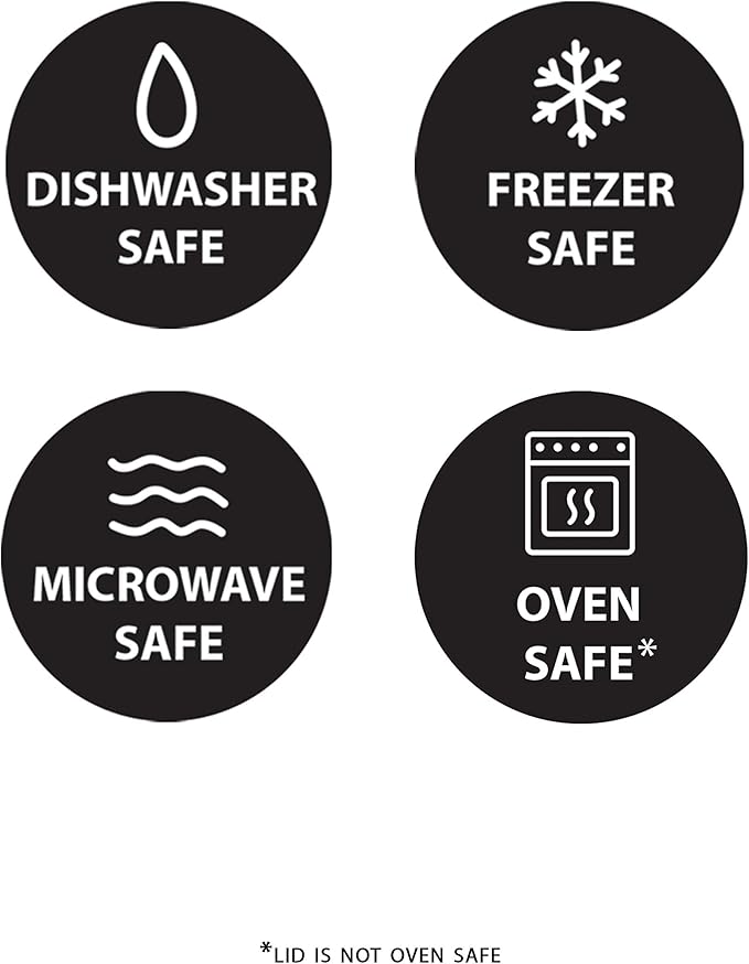 Fit & Fresh Divided, 5-Pack, Two Compartments, Set of 5 Containers with Locking Lids, Glass Storage, Meal Prep Containers with Airtight Seal, 27 oz.