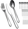 Stainless Steel 18PCS Dinner Set combo with 6 Dinner Knives, 6 Dinner Forks, 6 Dinner Spoons，Silverware Set for Home, Kitchen and Restaurant, Mirror Polished& Dishwasher Safe