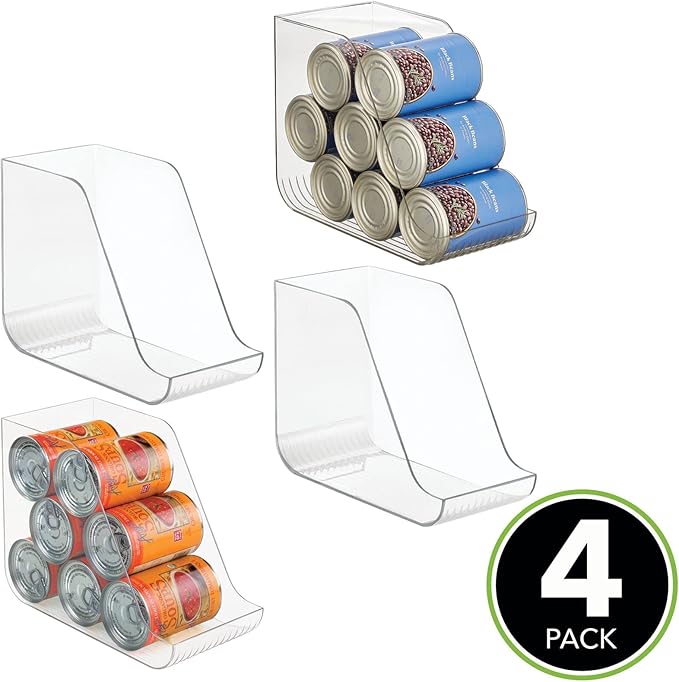 mDesign Plastic Kitchen Storage Organizer Bins - 4 Pack, Clear