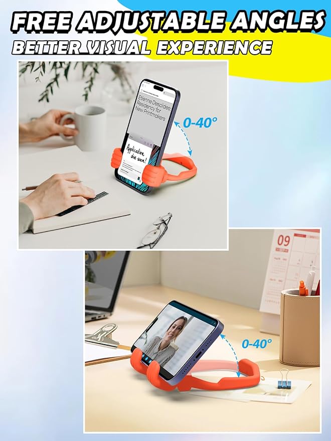 Stocking Stuffers for Teens Boys Girls Cell Phone Stand: Upgrade Adjustable Thumbs Up Lazy Phone Holder for Desk Fun Birthday Gifts for Grandma Adults Husband from Wife