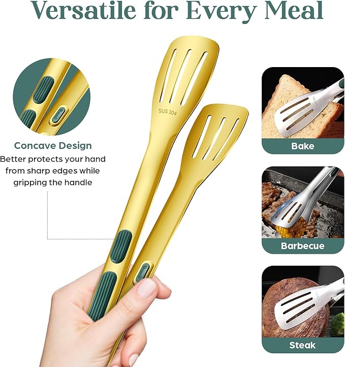 | Kitchen Tongs | 11.2-inch Tongs for cooking | Pack of 2.