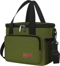 Femuar Lunch Bags for Women/Men, Insulated Lunch Bag for Work Office Picnic - Large Lunch Cooler Bag Leakproof Lunch Box with Adjustable Shoulder Strap for Adults - Army Green