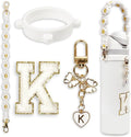 Cute Letter Charm Set Compatible with Owala Water Bottle 24 oz, 32 oz, 40 oz, Owala Kids, Owala Coffee Tumbler, Owala FreeSip – Includes Handle Strap, for Owala Accessories & Stanley Cup Accessories