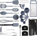 Kitchen Utensils Set 35 PCS Cooking Utensils Set, Nonstick and Heat Resistant Nylon Stainless Steel Silicone Spatula Set - Kitchen Gadgets Home Essentials Kitchen Accessories, Apartment Must Haves