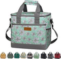 Iknoe Large Cooler Bag Collapsible 24 Can Insulated Bags Leakproof Lunch Cooler Tote with Multi-Pockets for Adult Insulated Thermal Bag for Beach, Picnic, Office Work(Daisy)