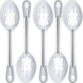 Super Strong, Ergonomic 11 in Serving Spoon 5 Pk. Big, Slotted Stainless Steel Spoons for Cooking, Baking and Basting. Best Kitchen Flatware for Buffet and Banquet Service in Restaurants and Homes