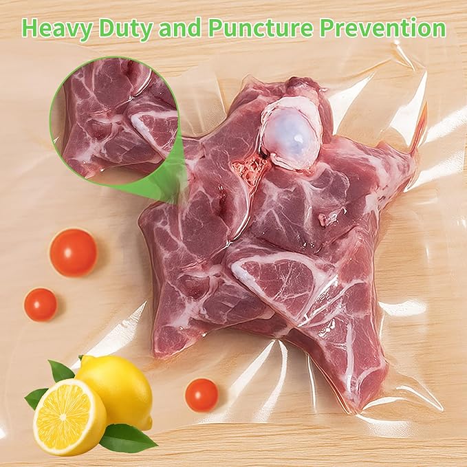 MakMeFre 400 Pint Size 6" x 10" Vacuum Sealer Bags with BPA Free and Heavy Duty,Great for Food Storage Vaccume Sealer PreCut Bag