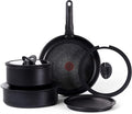 T-fal Ingenio Expertise Non Stick Cookware Set 8 Piece, Induction, Oven Broiler Safe 500F, Stackable Cookware, Pots and Pans, RV, Camping, Fry Pans, Dishwasher Safe, Detachable/Removable Handle Black
