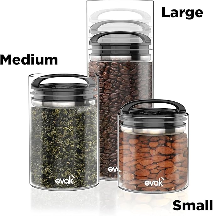 Prepara Evak Compact Glass Food Storage, Small, Black
