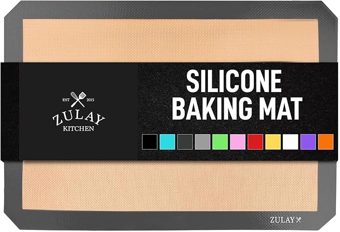 Zulay Kitchen Silicone Baking Mat - Reusable Nonstick Silicone Sheet for Oven, 16.5" x 11.6", Dark Gray