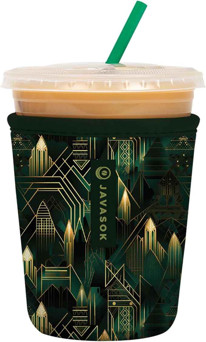 Sok It JavaSok Iced Coffee & Cold Soda Insulated Neoprene Cup Sleeve (City Limits, Small: 16-20oz)