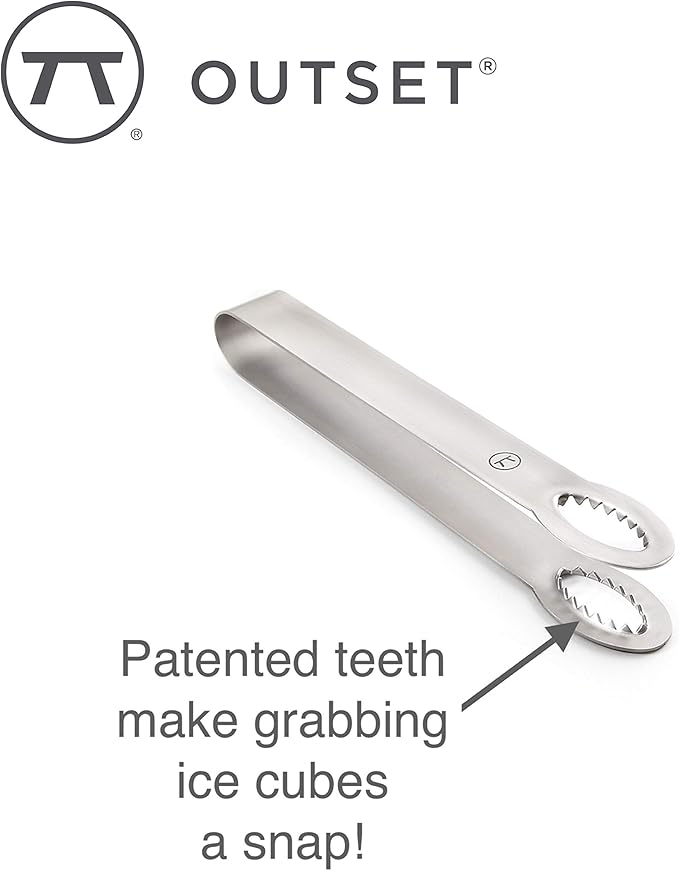 Outset Stainless Steel Ice Tongs, 8-Inch Length, Model: