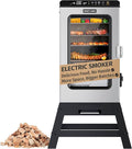EAST OAK Ridgewood Pro Max Electric Smoker with Leg Kit, Built-in Meat Probe &Side Wood Chip Loader Up to 6× Longer Smokes, Adjustable Temperature Control Smoke More with 725 sq in Cooking Area