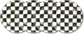 MACKENZIE-CHILDS Enamel Dinner Plate, Decorative Dinnerware Plate, 10 Inches, Set of 4, Black-and-White Courtly Check