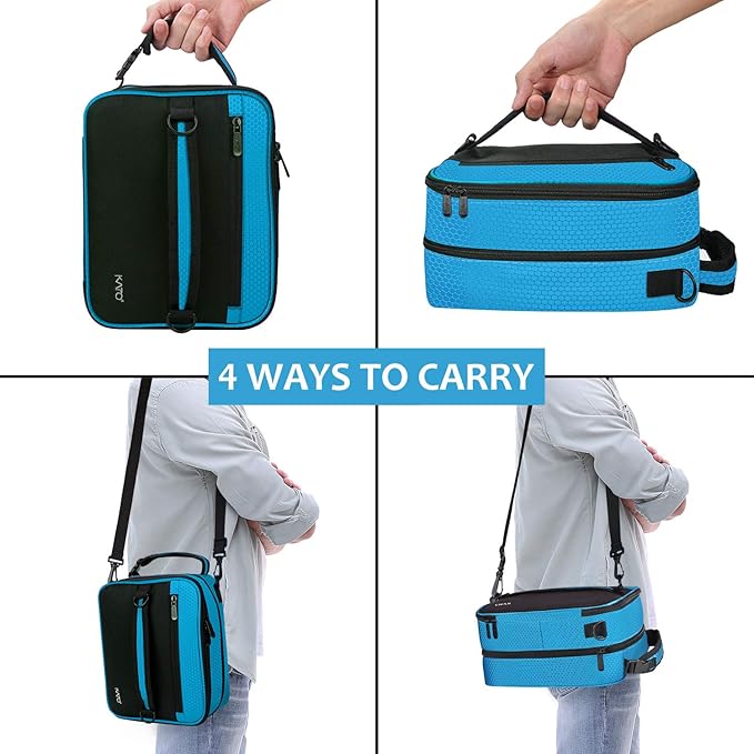 Tirrinia Expandable Insulated Lunch Bag for Men Women – Leakproof Reusable Cooler LunchBox for Kids & Adults with Shoulder Strap, Perfect for Work, School, Office, Travel,Blue