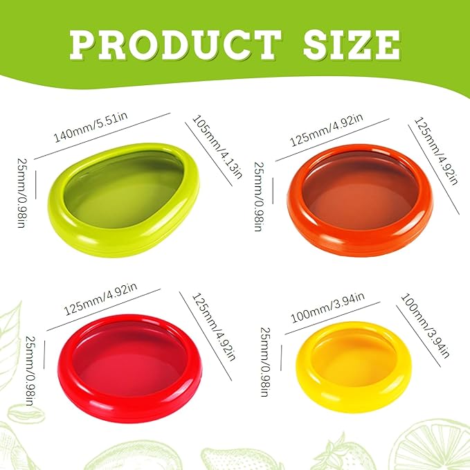 Set of 4 Saver and Tomato Holder - Reusable Storage Containers for Fridge - Fridge Organizer Ideal for Garlic, Onions, Lemons, and Potatoes