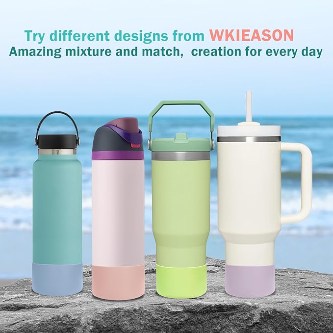 WK IEASON 2 Pcs Tumbler Bottom Protector Boot for Stanley Quencher Adventure 40oz & Stanley IceFlow 20oz 30oz, Stealth Landing-2.83inch Bottom Diameter