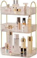 Bathroom Counter Organizer Countertop Storage, Cosmetics Skincare Shelf, Makeup Organizer Perfume for Dresser Vanity Tray, Spice Rack for Kitchen(3 Tier-Clear)