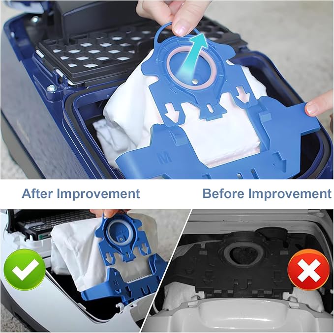24 Pack 3D Airclean GN Vacuum Bags Compatible with Miele Classic C1, Complete C1, Complete C2, Complete C3, S400i S600 S2 S5 S8 Series, 6 Motor Protection Filters 6 AirClean Filters 1 Cleaning Brush