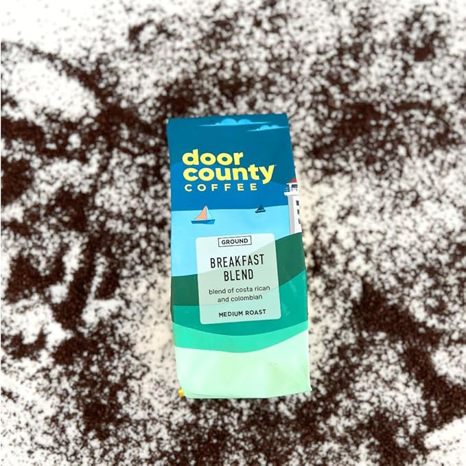 Door County Coffee Breakfast Blend Ground Coffee - Medium Roast - 100% Specialty Arabica - 10 oz Bag