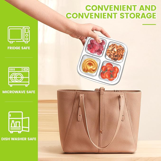 AQSXO Bento Snack Food Containers 10 Pcs, Divided Food Storage with Lids for Travel, Reusable Meal Prep Lunch Containers.