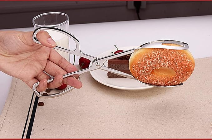 KEBE 2-PACK Serving Tongs for Buffet Party Catering, Thickening Food Serving Salad Cake Bread Kitchen Tongs, Stainless Steel