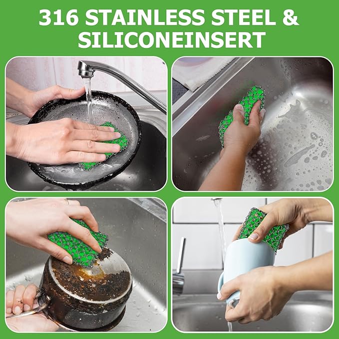 Cast Iron Scrubber,Easily Removes Stains, Protects Coatings, with Bamboo Fiber Cloth & Pan Scraper, Ideal for Cast Iron Pans, Dutch Roast Pans
