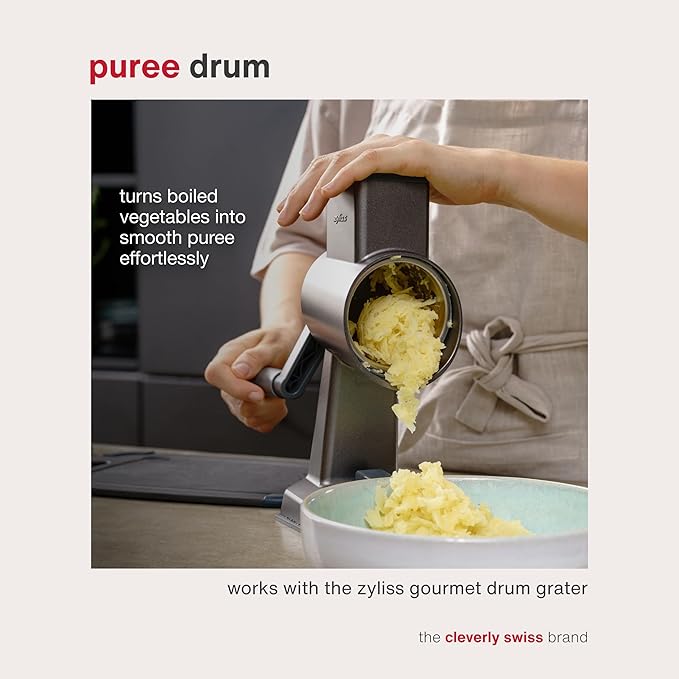 Zyliss E900058 Puree Drum Blade, Stainless Steel, Mashing, Puree, for Use with Zyliss Rotary Cheese Grater, 5 Year Guarantee