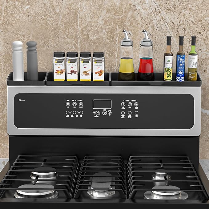 30"/24"/20" Silicone Magnetic Shelf for Stove Top for Kitchen Gadgets, Soft Flexible Strong Magnetic Heat Resistant Over the Stove Top of Shelf Spice Rack Kitchen Organizer for Back of Oven