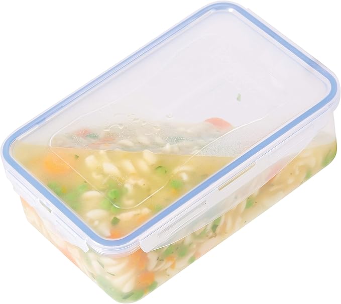 LOCK & LOCK Easy Essentials Food Storage lids/Airtight containers, BPA Free, 10 Piece - Square, Clear