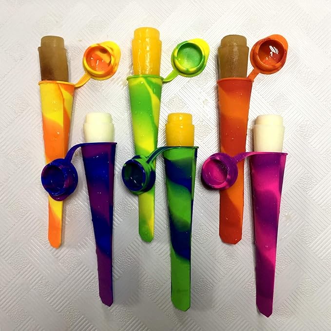 Popsicle Molds,6 Pieces Silicone Ice Pop Molds,Drip Free Popsicle Maker for Kids,BPA Free Freezer Tubes with Lids,For Snacks,Popsicle,Yogurt Sticks,Juice,Ice Candy Pops