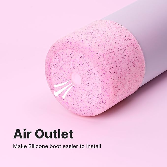 Silicone Water Bottle Boot for Owala 32 oz, Anti-Slip Protective Sleeve for Owala Twist & FreeSip & Flip Stainless Steel Water Bottle, Boot Bottom Base for Owala (Glitter Pink)