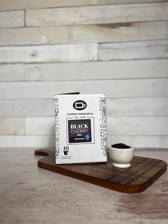 Black Cherry Decaf Coffee Pods by Coffee Beanery | 48ct Bulk Medium Roast Arbica Coffee