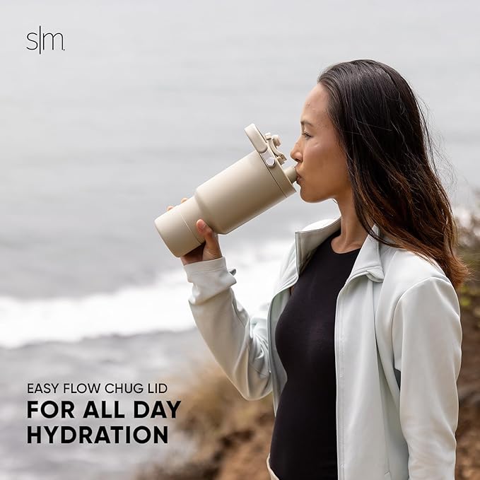 Simple Modern Trek Pivot | 30oz Flip Straw Tumbler with Handle | Water Bottle & Boot | Interchangeable Straw & Chug Lids | Insulated Stainless Steel Jug | Gym Sports Outdoors | Downhill Skiing