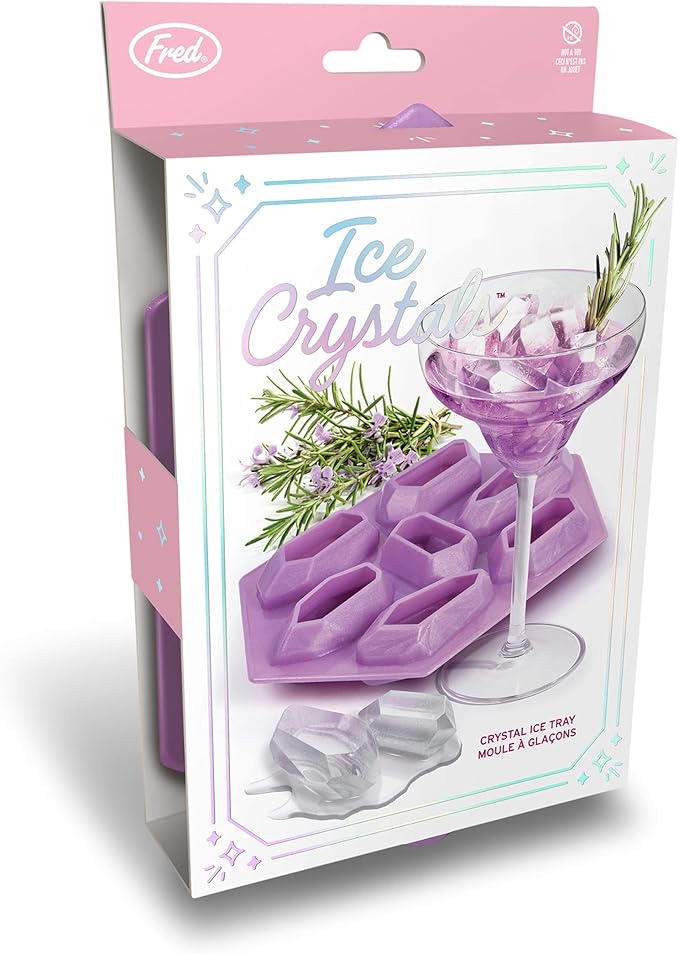 Genuine Fred CRYSTAL ICE TRAY, Silicone Ice Tray, Purple, 7.6 x 5 x 1.4 inches