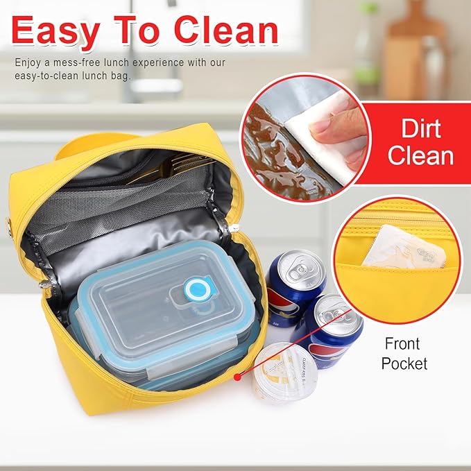 NOL Natural Organic Lifestyle Insulated Lunch Bags for Women Cooler Bag Lightweight Nylon Waterproof Lunch Box For Work
