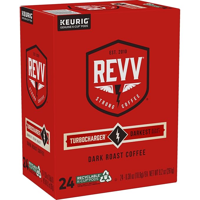 REVV Turbocharger Keurig Single-Serve K-Cup Pods, Dark Roast Coffee, 96 Count