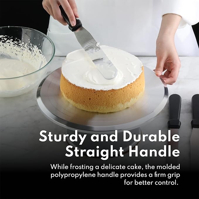 New Star Foodservice 38101 Straight Icing Spatula, 12-Inch Blade, 17-Inch Overall, Silver