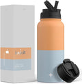 JoyJolt Triple Insulated Water Bottle with Straw Lid AND Flip Lid! 32oz Large Water Bottle, 12 Hour Hot/Cold Vacuum Insulated Stainless Steel Bottle. BPA-Free Leakproof Water Bottles - Thermos Bottle