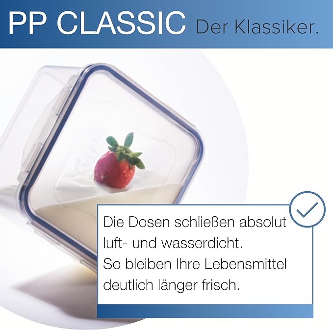 LOCK & LOCK Easy Essentials Food Lids/Pantry Storage/Airtight Containers, BPA Free, Rectangle - 8 Cup - for Cookies, Clear